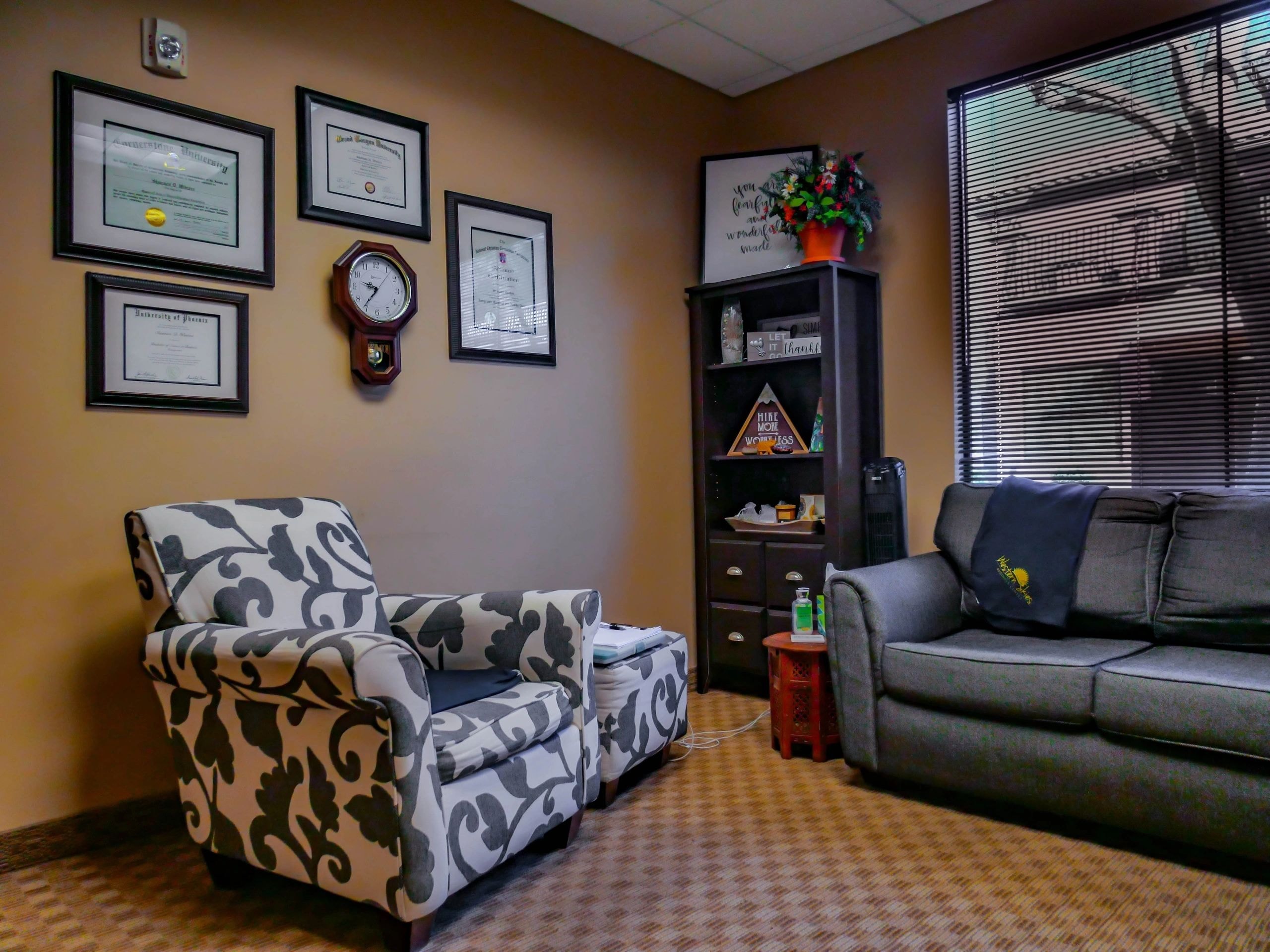 Cozy professional therapy office